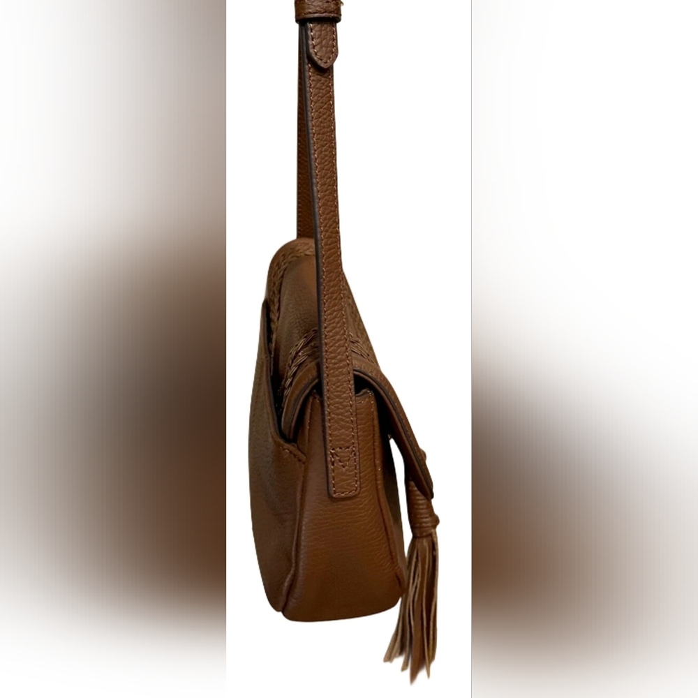 Vince Camuto Brown Cognac Leather Crossbody Handbag - Picture 3 of 8